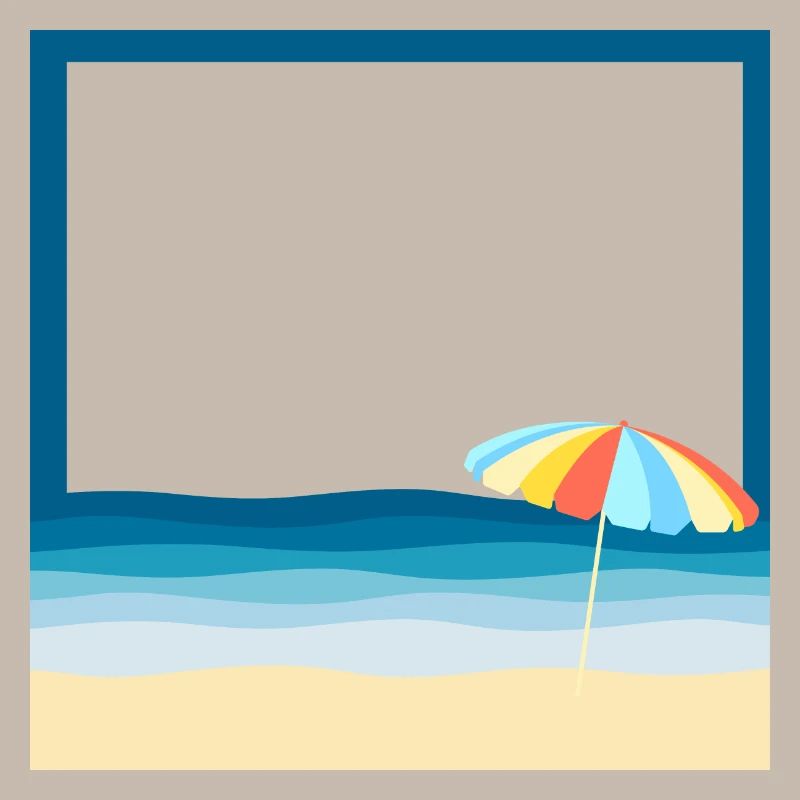 Plage d'été avec un parasol
