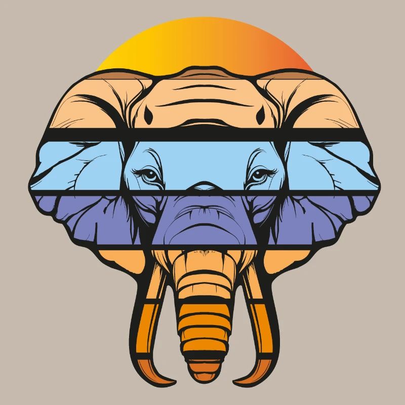 Elephant Elephant in cool colors