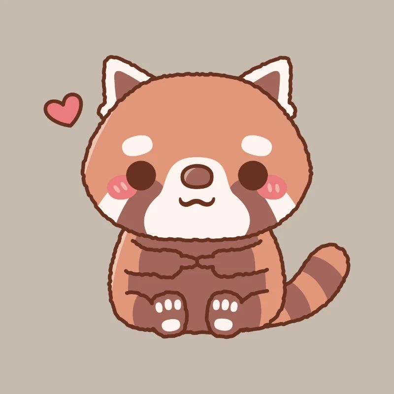 Panda roux timide mignon