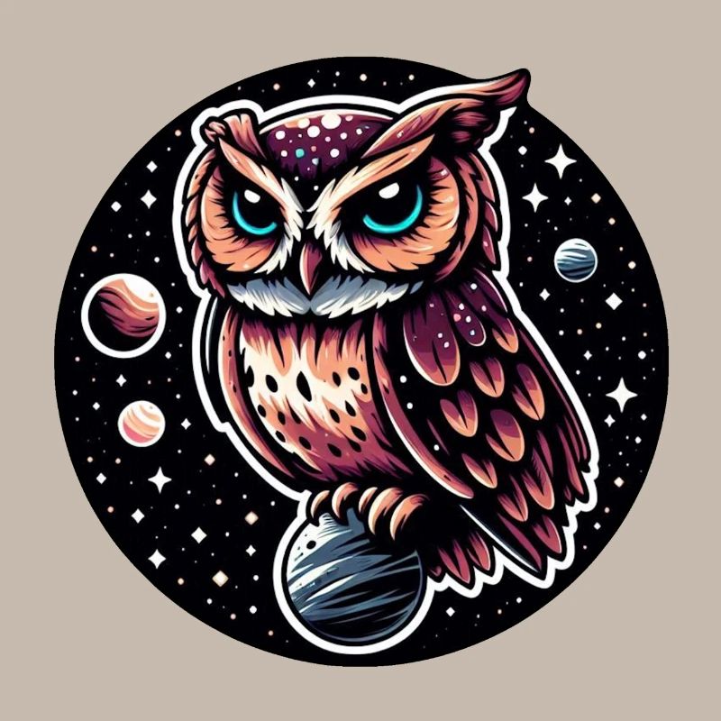 Kosmische Eule Illustration