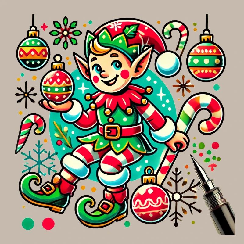 Elfe de Noël Motif de Noël Elfe