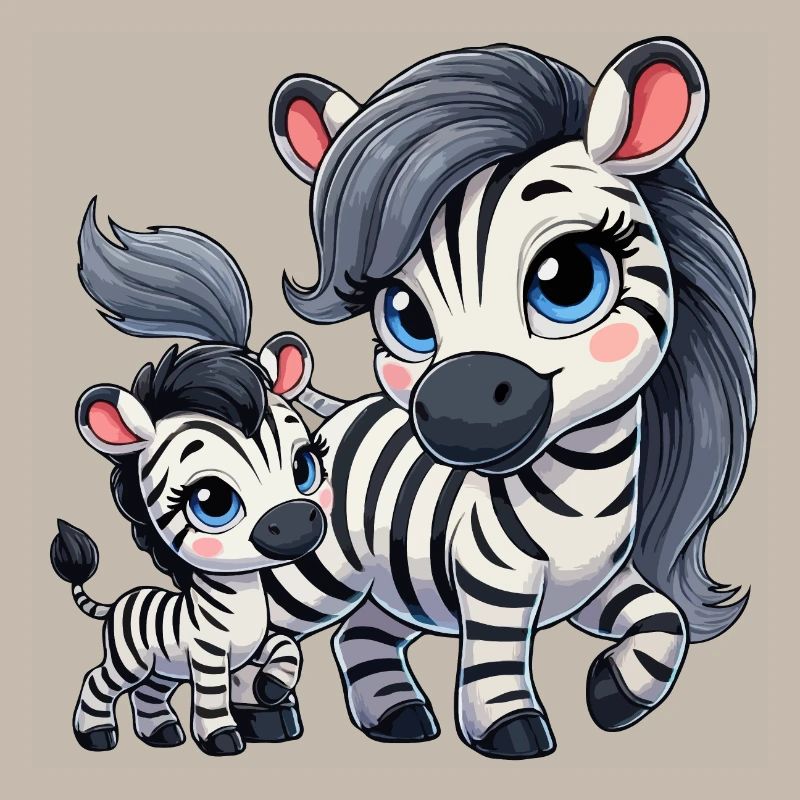 Zebra-Mutter mit Kind