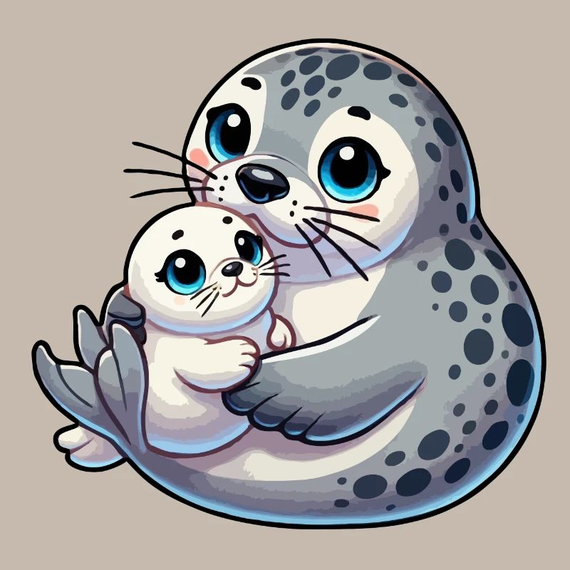 Robbenmutter mit Kind