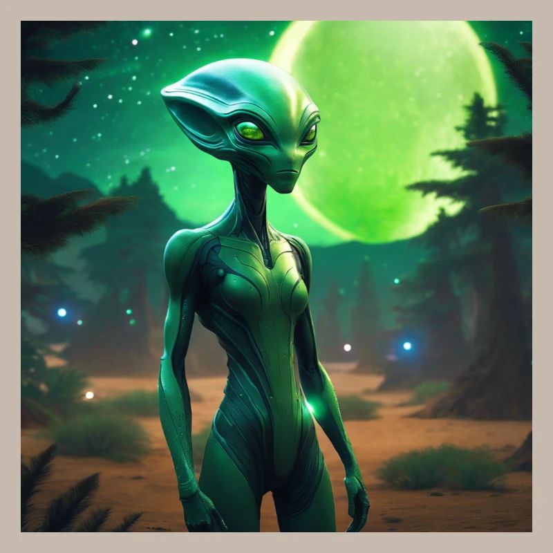 Alien de lune verte