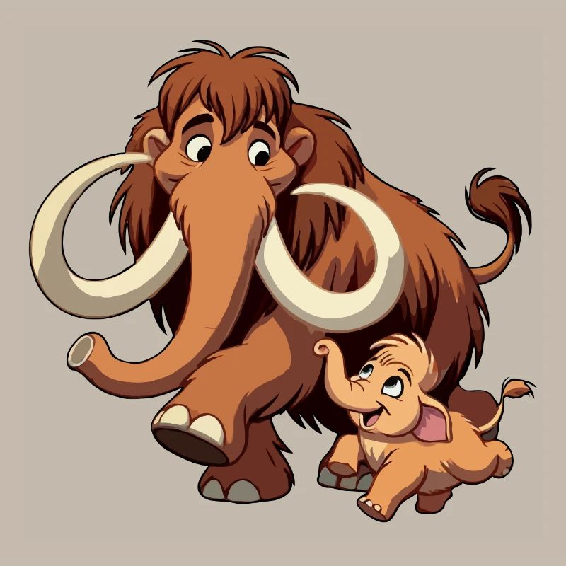 Mammutmutter und Kind