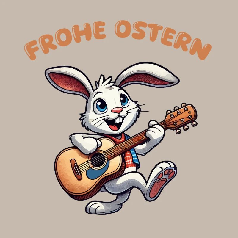 hase gitarre comic ostern