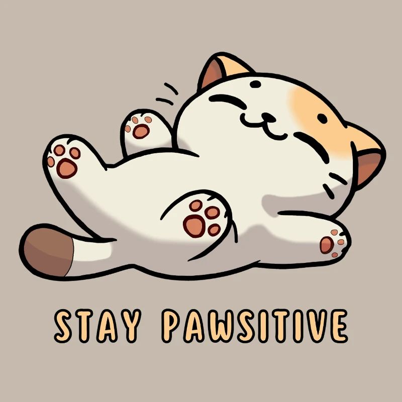 Stay Pawsitive – Süße Katze mit Spruch
