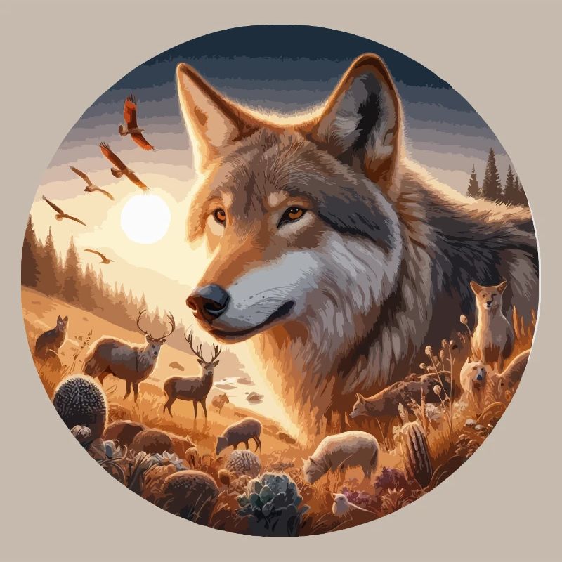 Wolf auf der Heide
