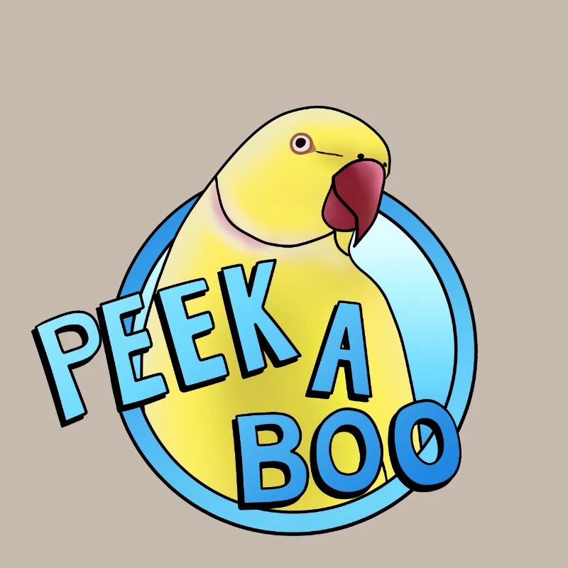 yellow collared parakeet "Peek-a-boo"