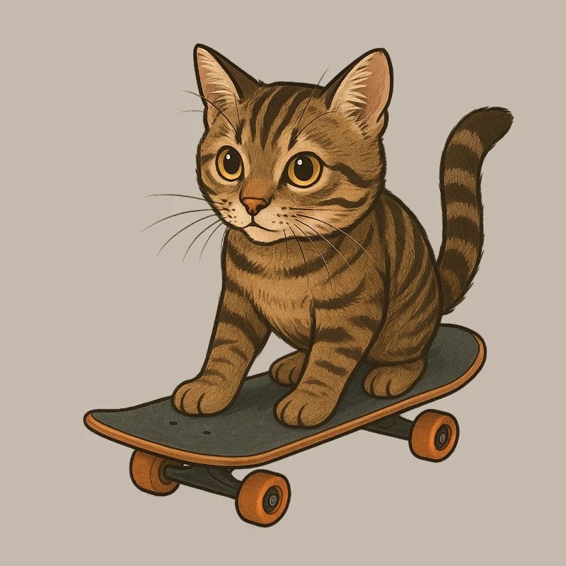 Chat sur skateboard