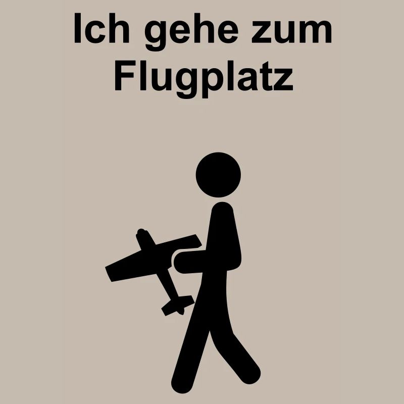 Ich gehe zum Flugplatz
