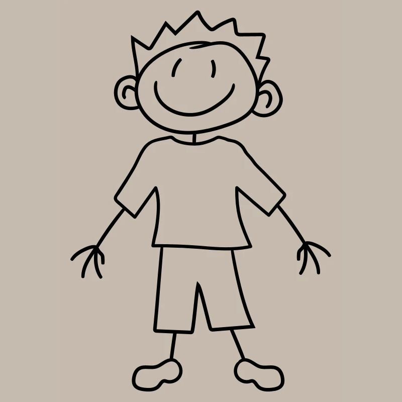 gemalt kind kritzel comic cartoon junge mann cool