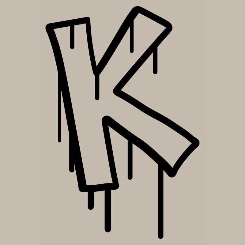 Timbre de graffiti lettre K