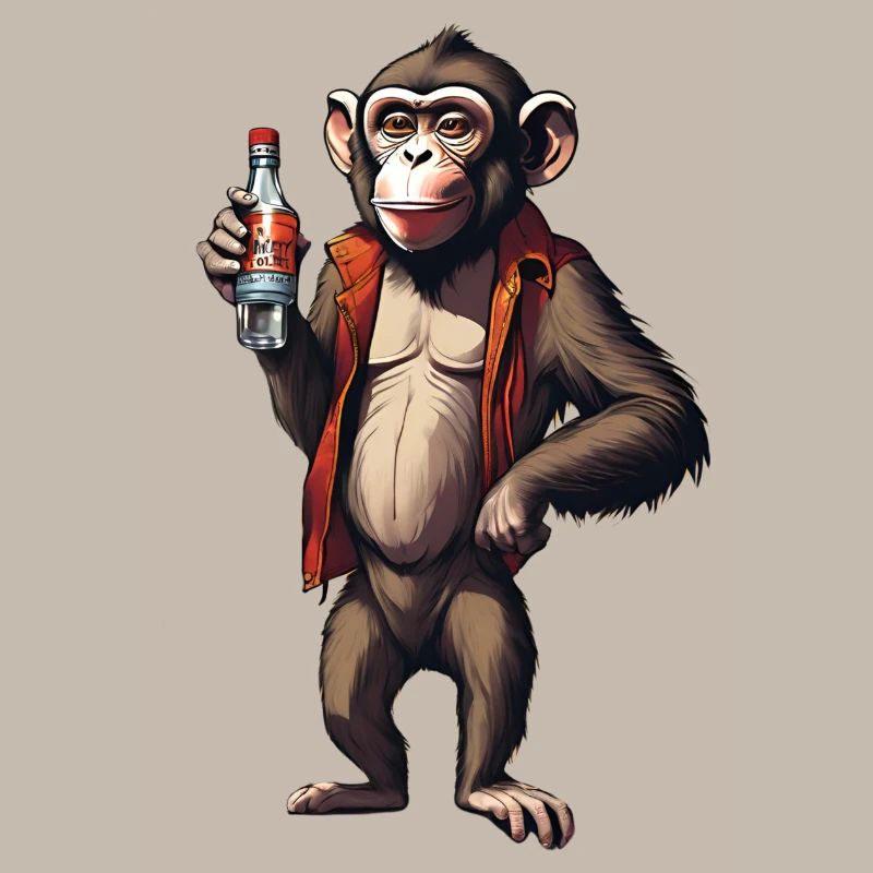 Affe mit Wodka