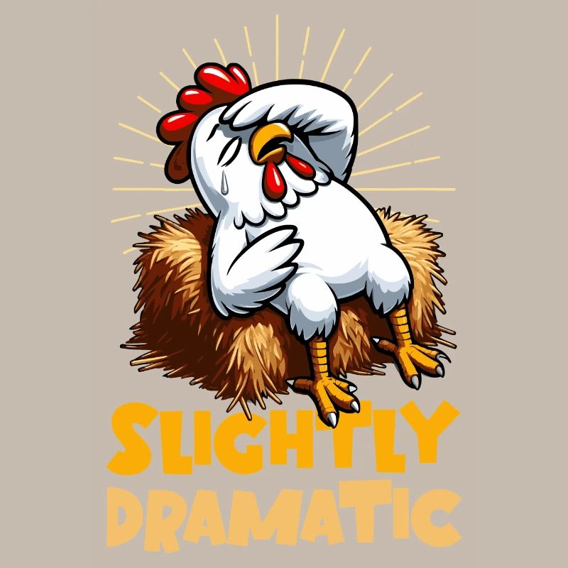 Slightly Dramatic – Chicken on Hay Bale