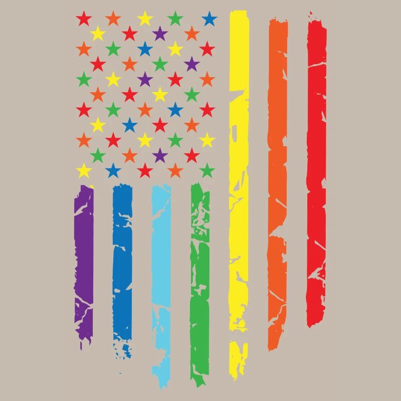 Rainbow flag with star pattern