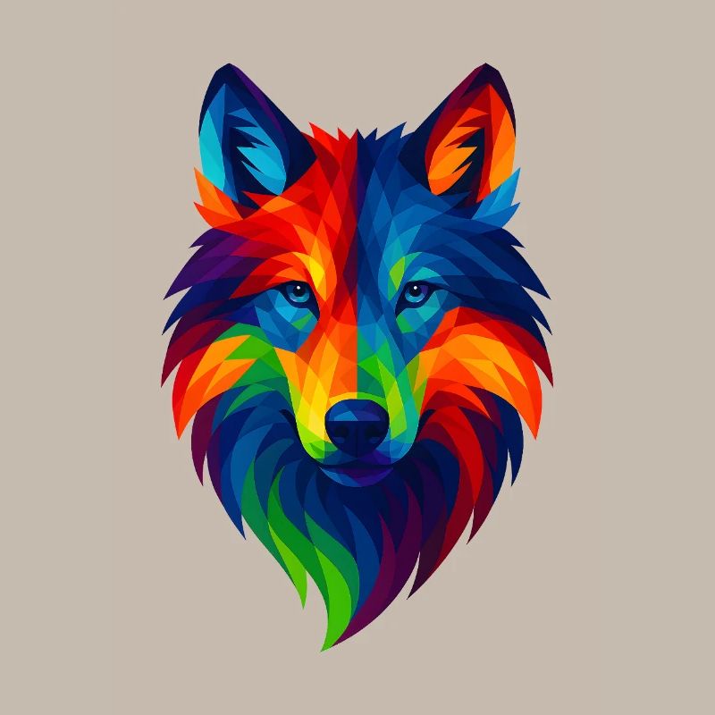 WPAP Polygon Style Animaux Loup