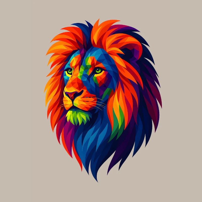 WPAP Polygon Stil Tiere - Löwe Porträt
