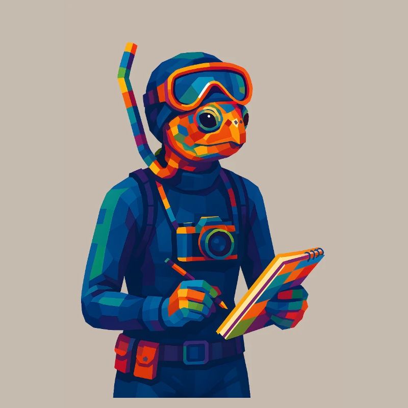 WPAP Polygon Style Animaux - Biologiste marin