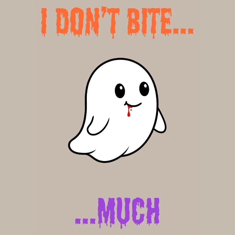 I Don't Bite... Much - Cute Vampire Ghost