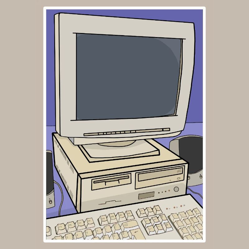 Retro-Computer-Desktop-Einrichtung