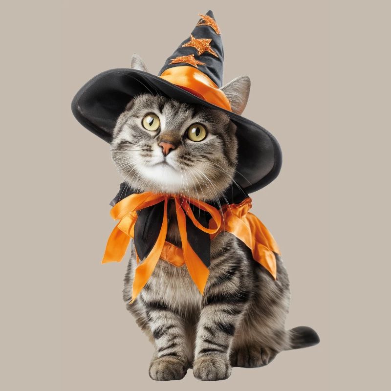 Déguisement de sorcier sorcier chat Halloween