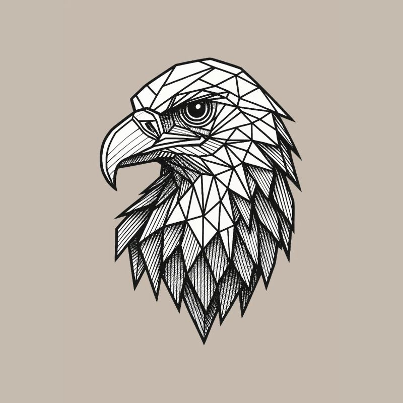 Geometric Eagle Head – Line Art