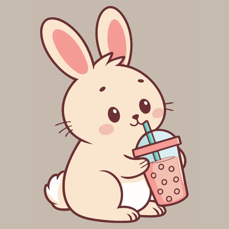 Pastel Bubble Tea Bunny