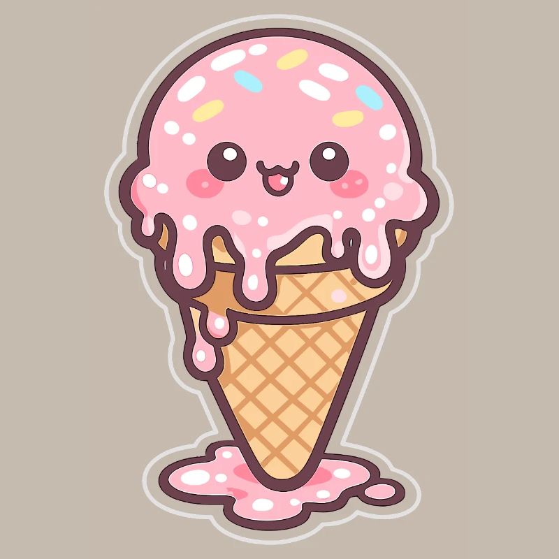 Kawaii Eiscreme mit Sprinkles