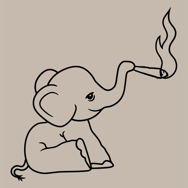 brawn elephant kiffen joint stoned weed cannabi
