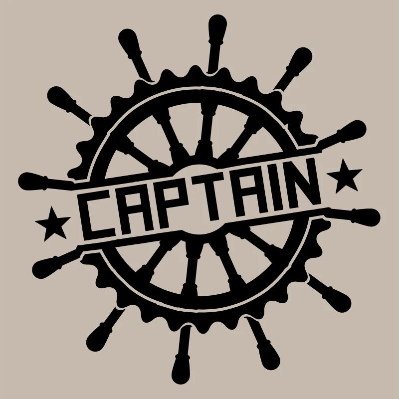 Captain steering wheel stamp logo