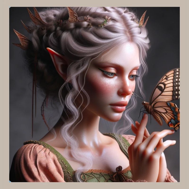 Fée et papillon.