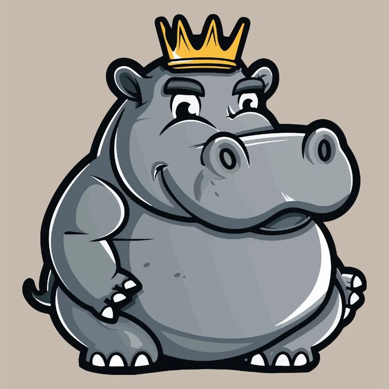 Nilpferd Cartoon Krone