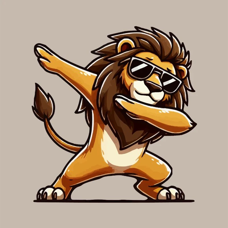 löwe comic dabbing