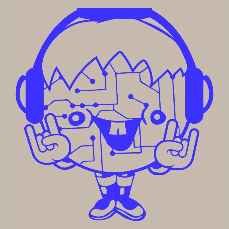 DJ Data Microchip Pattern Computer Nerd Geek Party