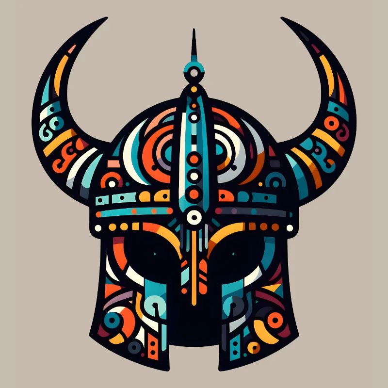 Wikingerhelm mit abstraktem Muster