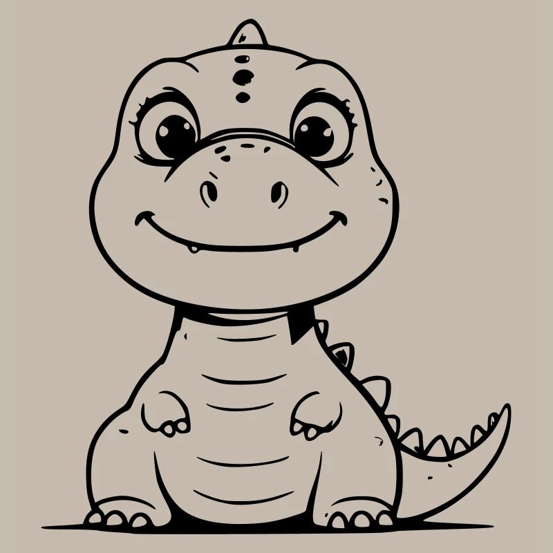 Chubby dino as vector illustration