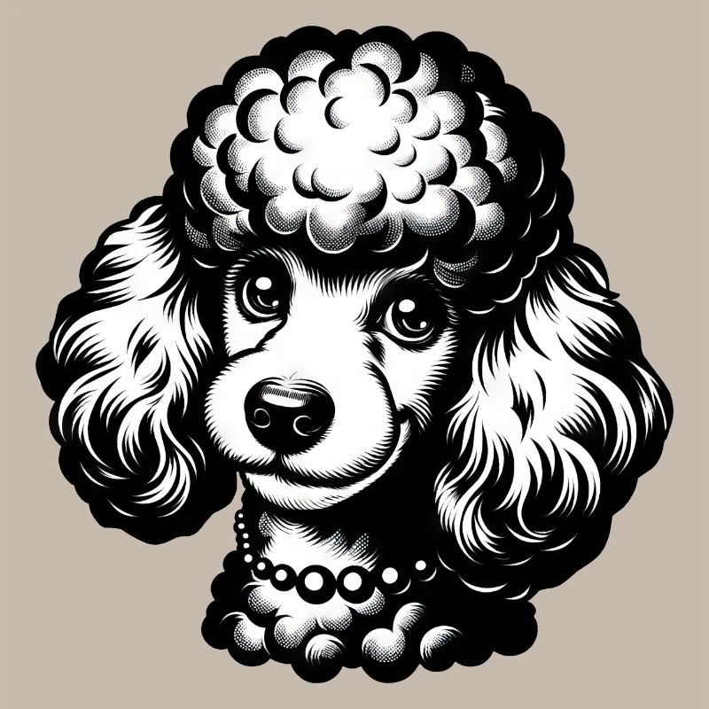 Dessin au crayon de caniche mignon