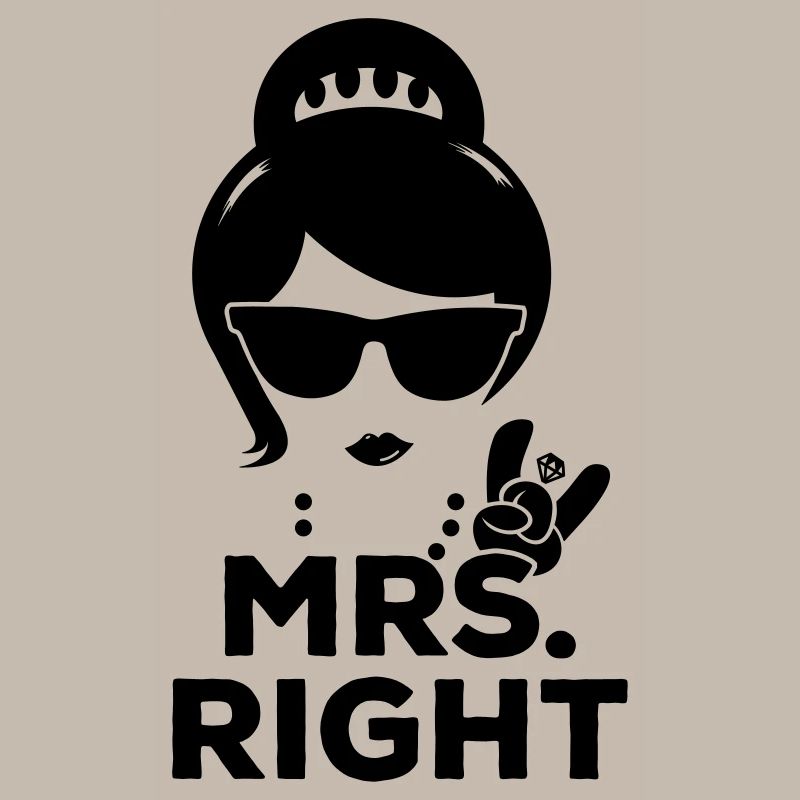 Funny matching pair Mr. Right and Mrs. Right