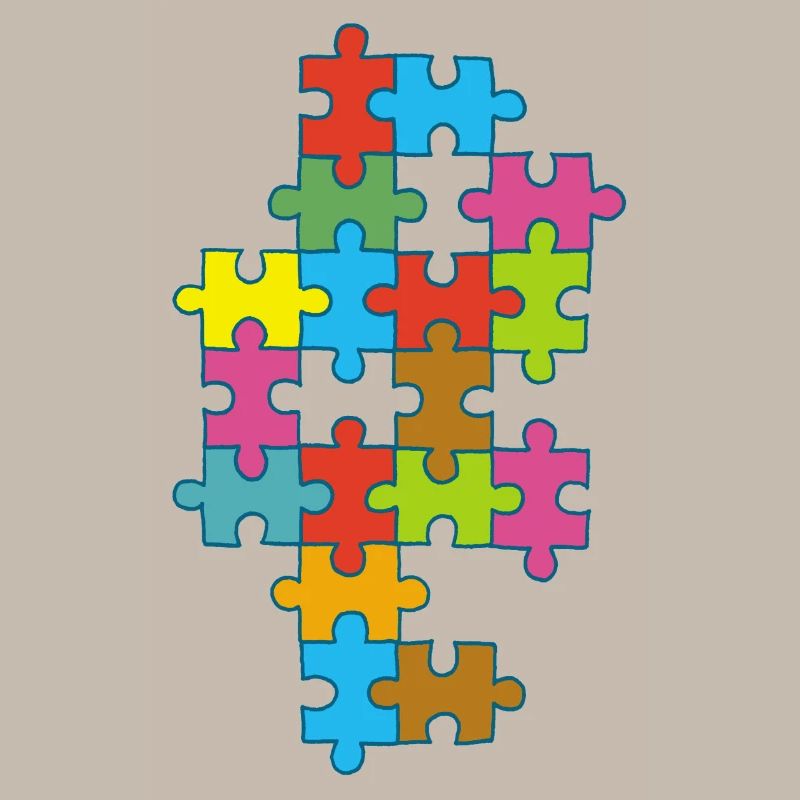 Multicolored incomplete puzzle