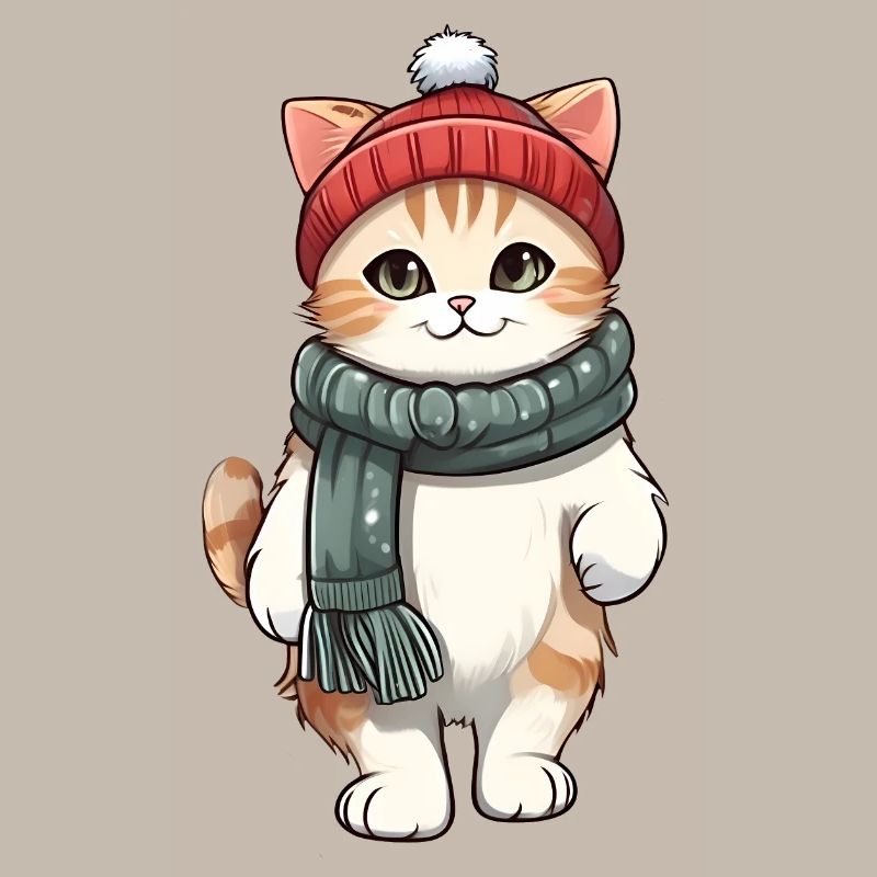 Chat mignon dans un look d’hiver festif !