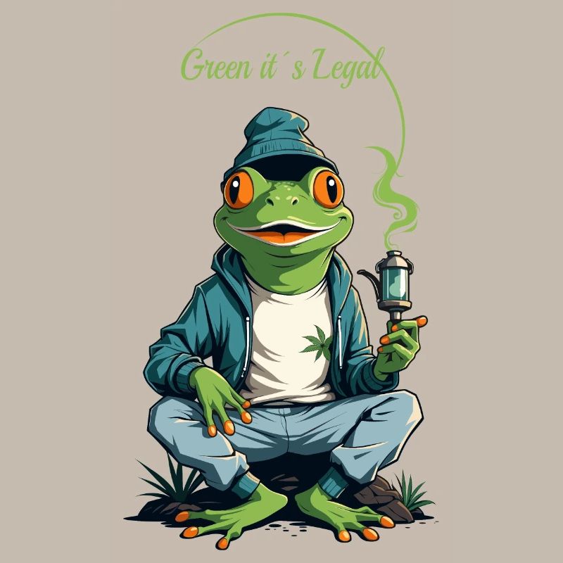 Frosch mit Pfeife
