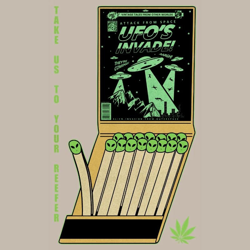 UFO Invasion Vintage Poster Design