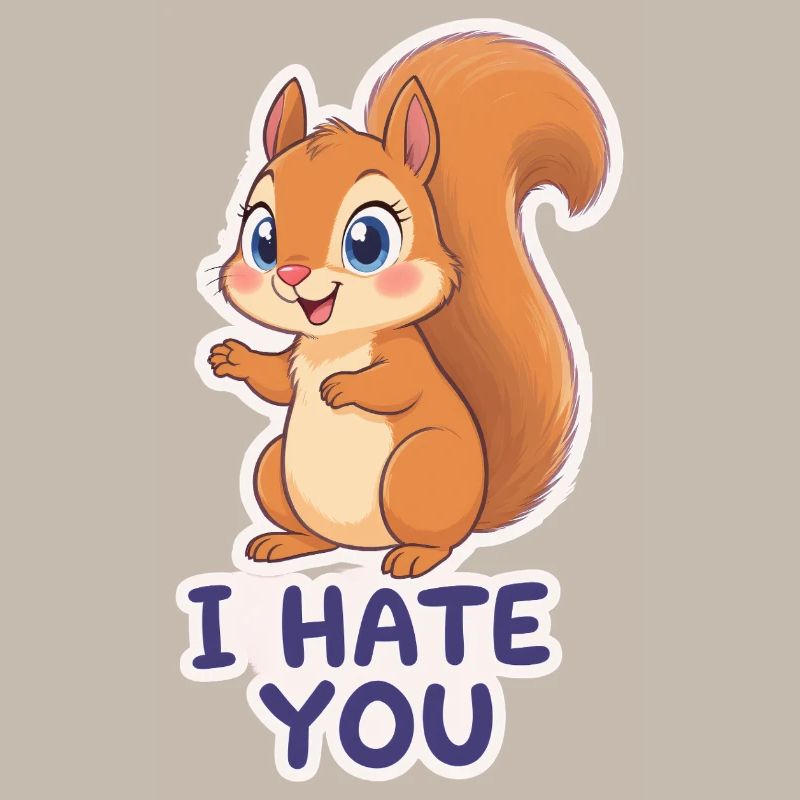 Kawaii Eichhörnchen – I Hate You Cartoon