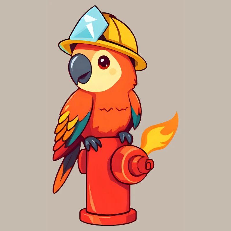 Chirpy Construction Hero with Gemstone Treasure