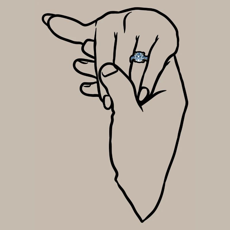 Verlobungs-Ehering-Hand