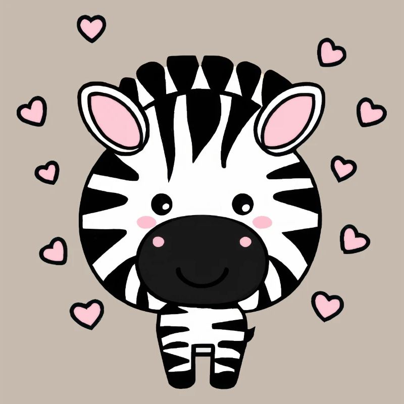 Süßes Zebra mit Herzchen