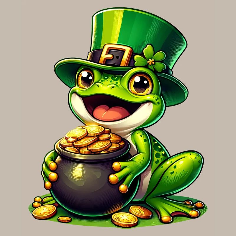 Grenouille de la Saint-Patrick avec de l’or