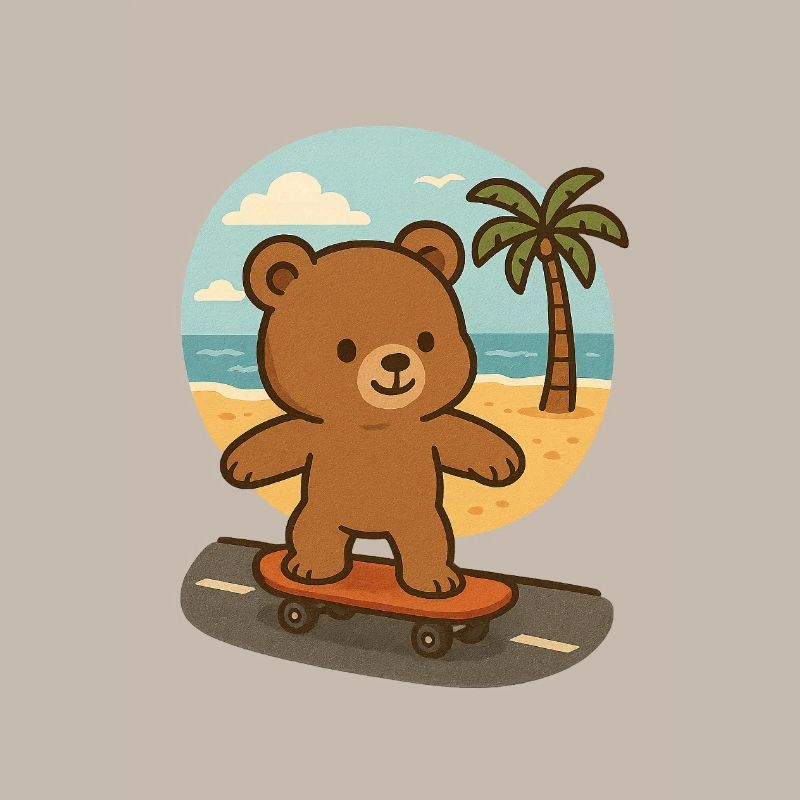 Teddy bear on a skateboard
