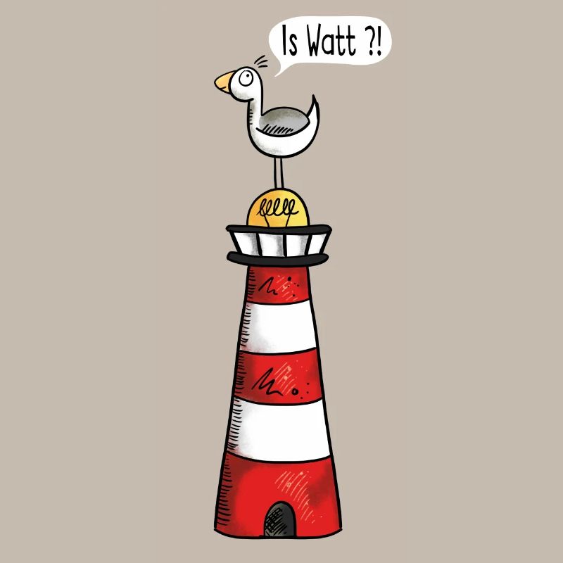 Is Watt Möwe - Nordsee - Leuchtturm - Geschenk